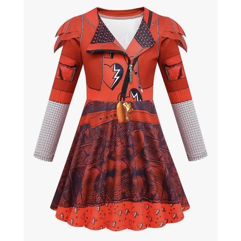 Disney Descendants 4 The Rise Of Red Costume with WIG Youth Medium 8 9